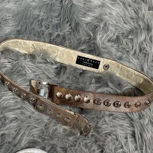 Women's Silver and Brown Belt